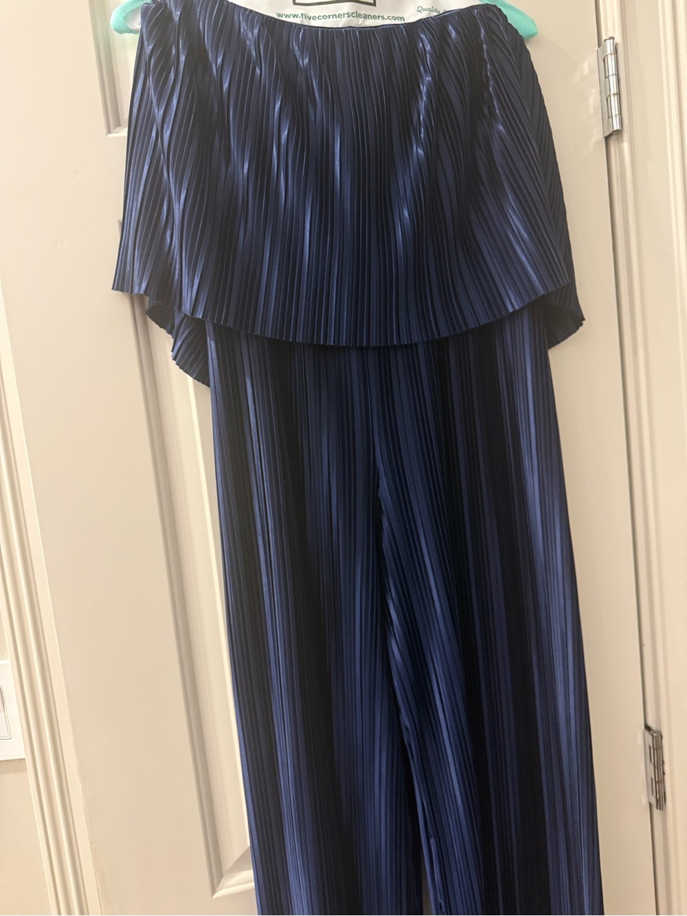 NWT - Designer Amanda Uprichard Navy Blue Wide-Leg Jumpsuit